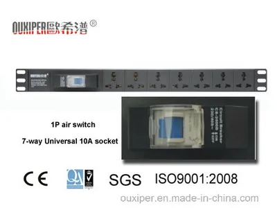 220V 16A 1p 공기 스위치 랙마운트 전원 스트립 PDU